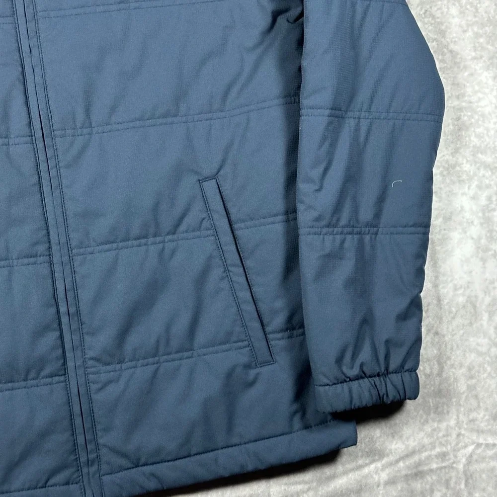 TravisMathew Mens Navy Blue Quilted Puffer Full Zip Jacket Small Small